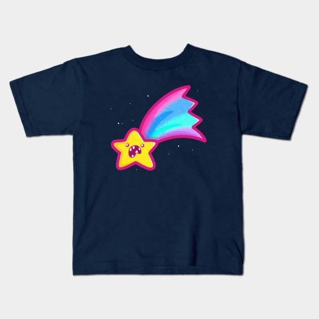 Super Cute Kawaii Ugly Shooting Star Kids T-Shirt by perdita00